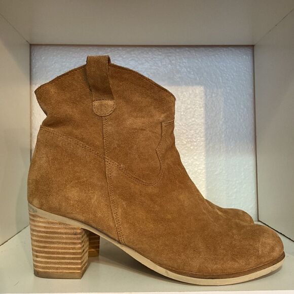 Coconuts by Matisse Tan Suede Western Ankle Booties 7.5 Boho Cowgirl Festival - Picture 4 of 15